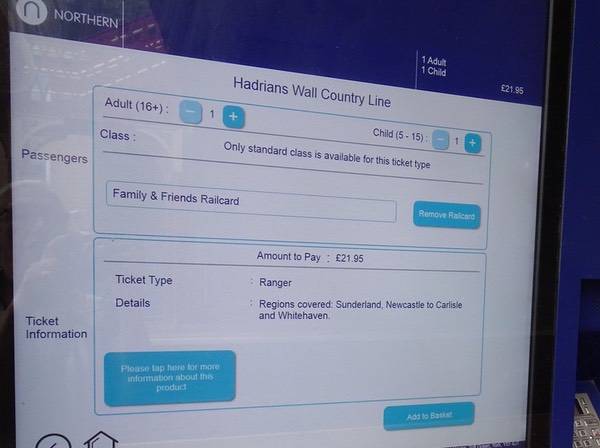 Hadrians Wall Ranger (railcard discount applied)